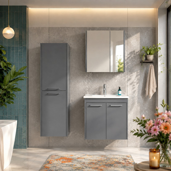 Bonitobagno Coste 65 cm Banyo Dolabı Alt Modül Antrasit