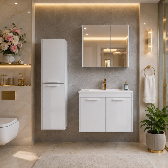 Bonitobagno Coste 85 cm Banyo Dolabı Alt Modül Beyaz