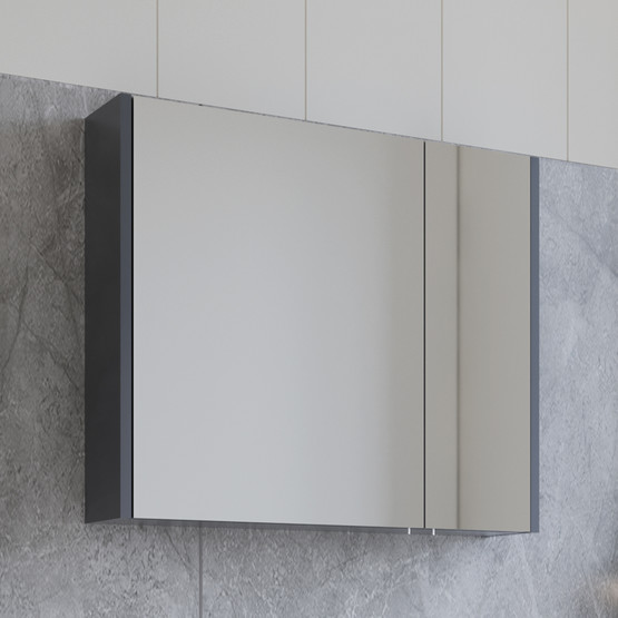 Bonitobagno Coste Aynalı 80 cm Banyo Dolabı Üst Modül Antrasit