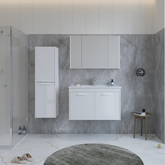 Bonitobagno Coste 100 cm Banyo Dolabı Alt Modül Beyaz