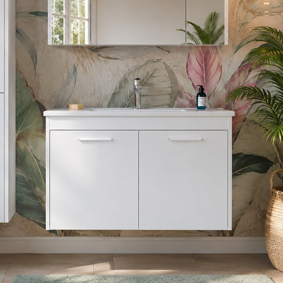 Bonitobagno Coste 100 cm Banyo Dolabı Alt Modül Beyaz