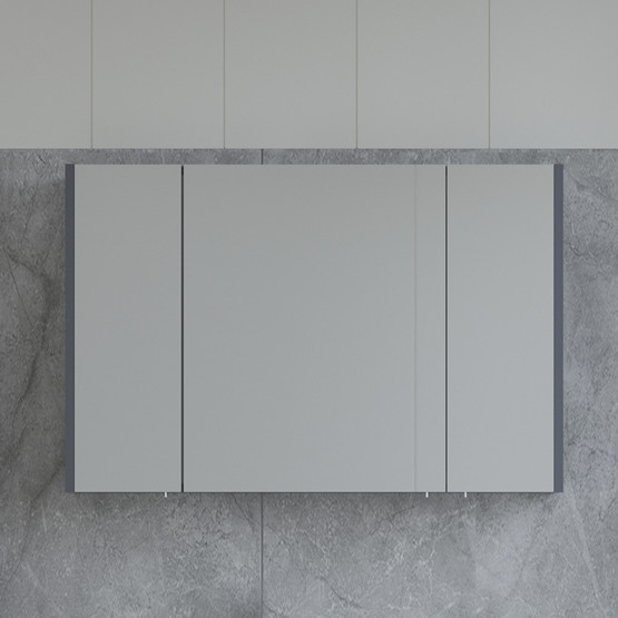 Bonitobagno Coste Aynalı 100 cm Banyo Dolabı Üst Modül Antrasit