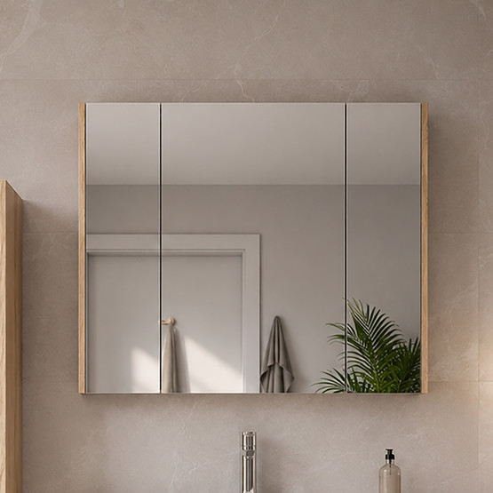 Bonitobagno Salvo Aynalı 100 cm Banyo Dolabı Üst Modül Antrasit