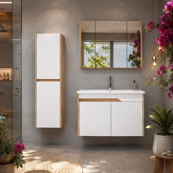 Bonitobagno Salvo 100 cm Banyo Dolabı Alt Modül Beyaz