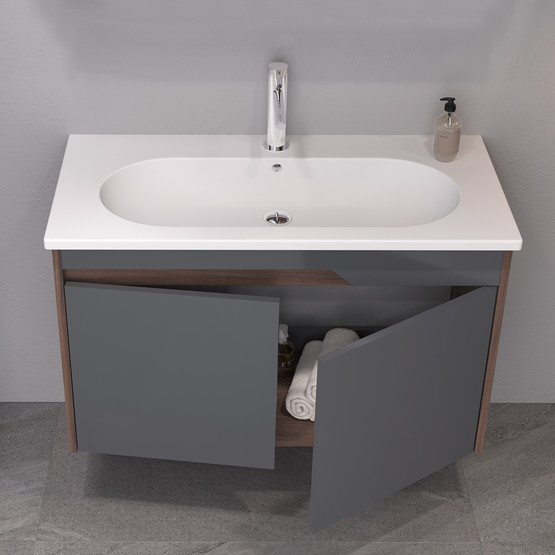 Bonitobagno Salvo 100 cm Banyo Dolabı Alt Modül Antrasit