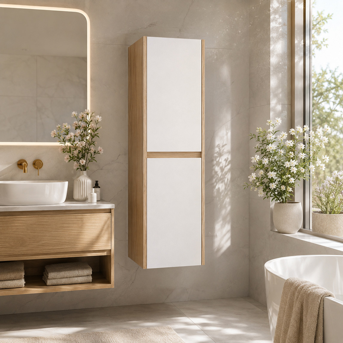    Bonitobagno Salvo 40 cm Banyo Boy Dolabı Beyaz 