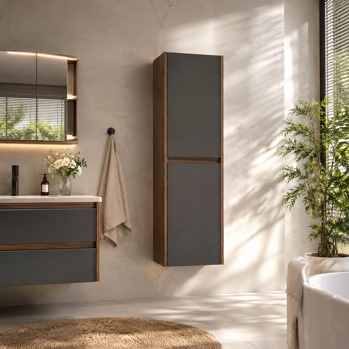    Bonitobagno Salvo 40 cm Banyo Boy Dolabı Antrasit 