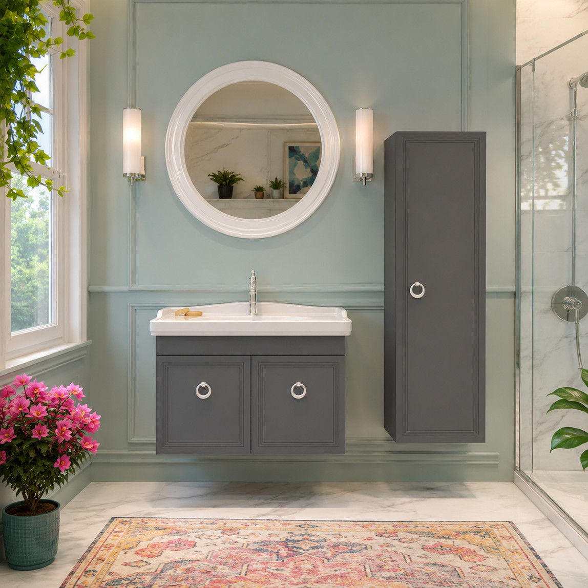    Bonitobagno Livorno 85 cm Banyo Dolabı Alt Modül Antrasit 