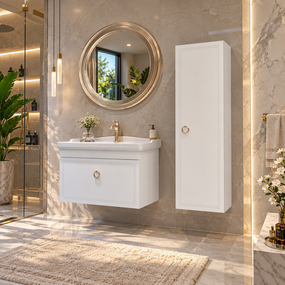 Bonitobagno Livorno 85 cm Banyo Dolabı Alt Modül Beyaz