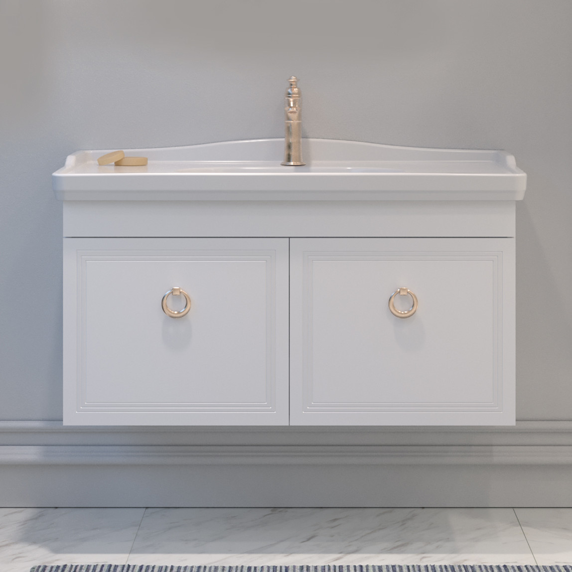    Bonitobagno Livorno 105 cm Banyo Dolabı Alt Modül Beyaz 