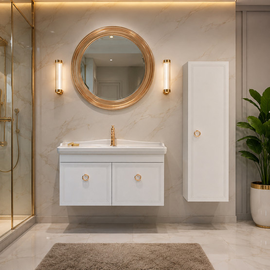 Bonitobagno Livorno 105 cm Banyo Dolabı Alt Modül Beyaz