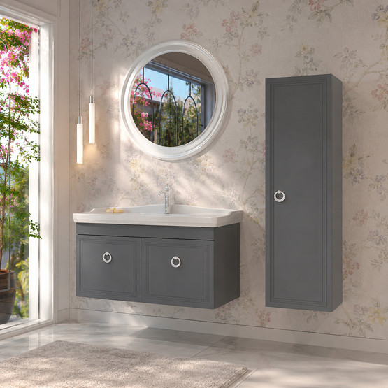 Bonitobagno Livorno 105 cm Banyo Dolabı Alt Modül Antrasit