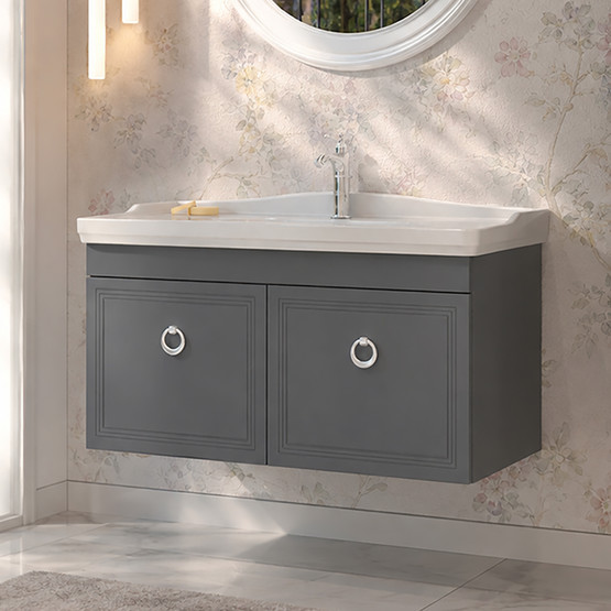 Bonitobagno Livorno 105 cm Banyo Dolabı Alt Modül Antrasit