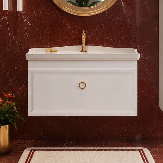 Bonitobagno Livorno 105 cm Banyo Dolabı Alt Modül Beyaz