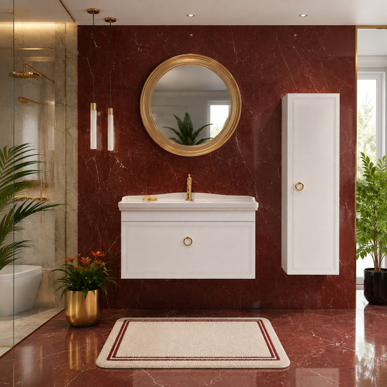 Bonitobagno Livorno 105 cm Banyo Dolabı Alt Modül Beyaz