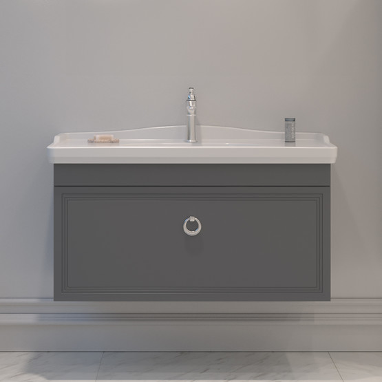 Bonitobagno Livorno 105 cm Banyo Dolabı Alt Modül Antrasit