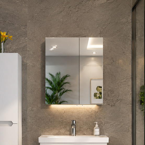 Bonitobagno Rita Aynalı 60 cm Banyo Dolabı Üst Modül Antrasit