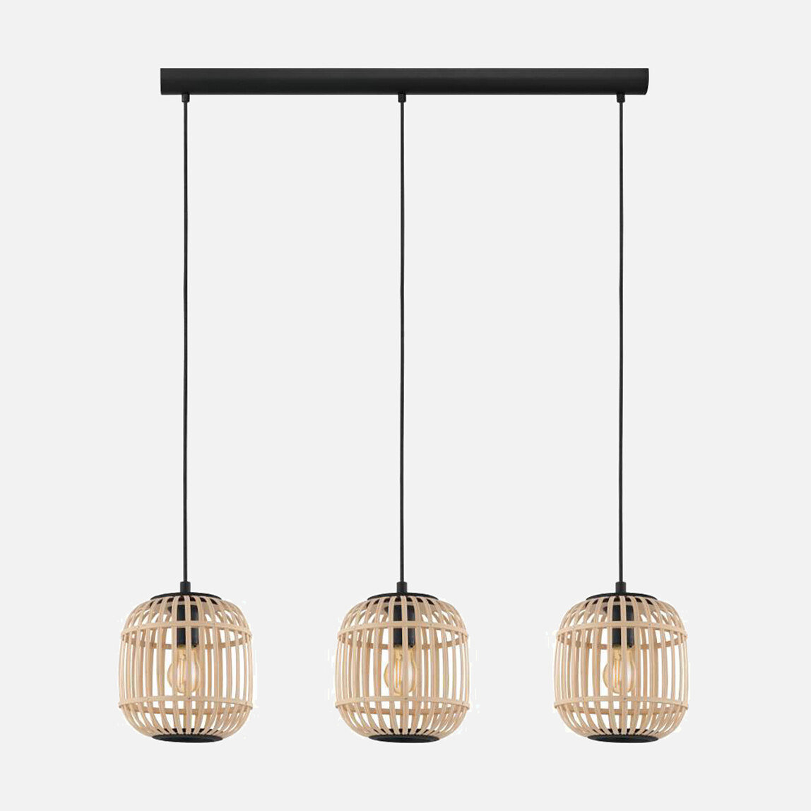    Bordesley Ahşap - Çelik 3'lü Sarkıt Avize 