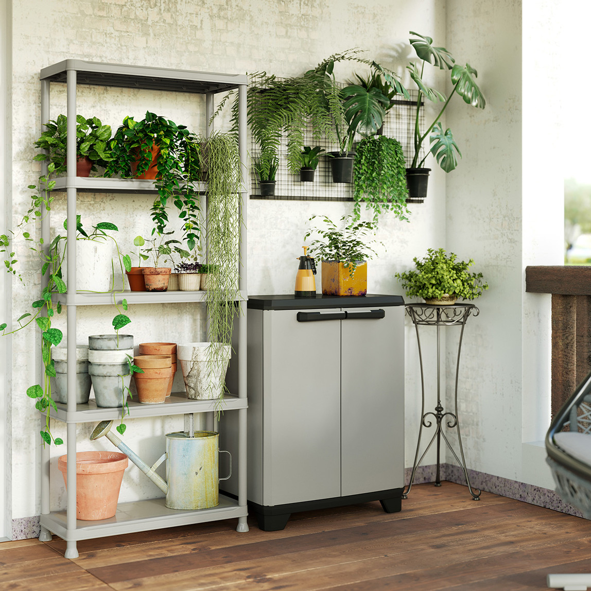    Keter Planet Tek Raflı Plastik Dolap Gri 