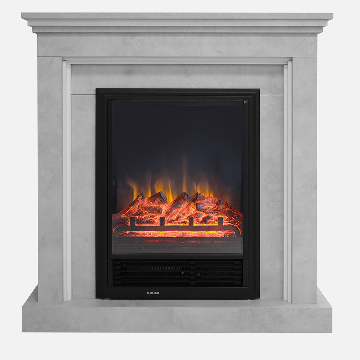    Dlc 1600W Retro Desenli Dekoratif Şömine Gri 