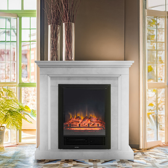 Dlc 1600W Retro Desenli Dekoratif Şömine Gri