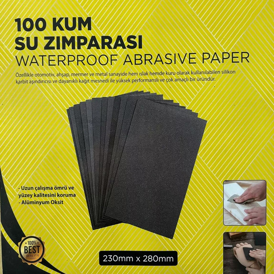 Dizayn Su Zımparası 100 Kum  