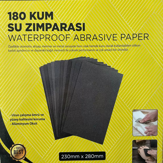 Dizayn Su Zımparası 180 Kum  