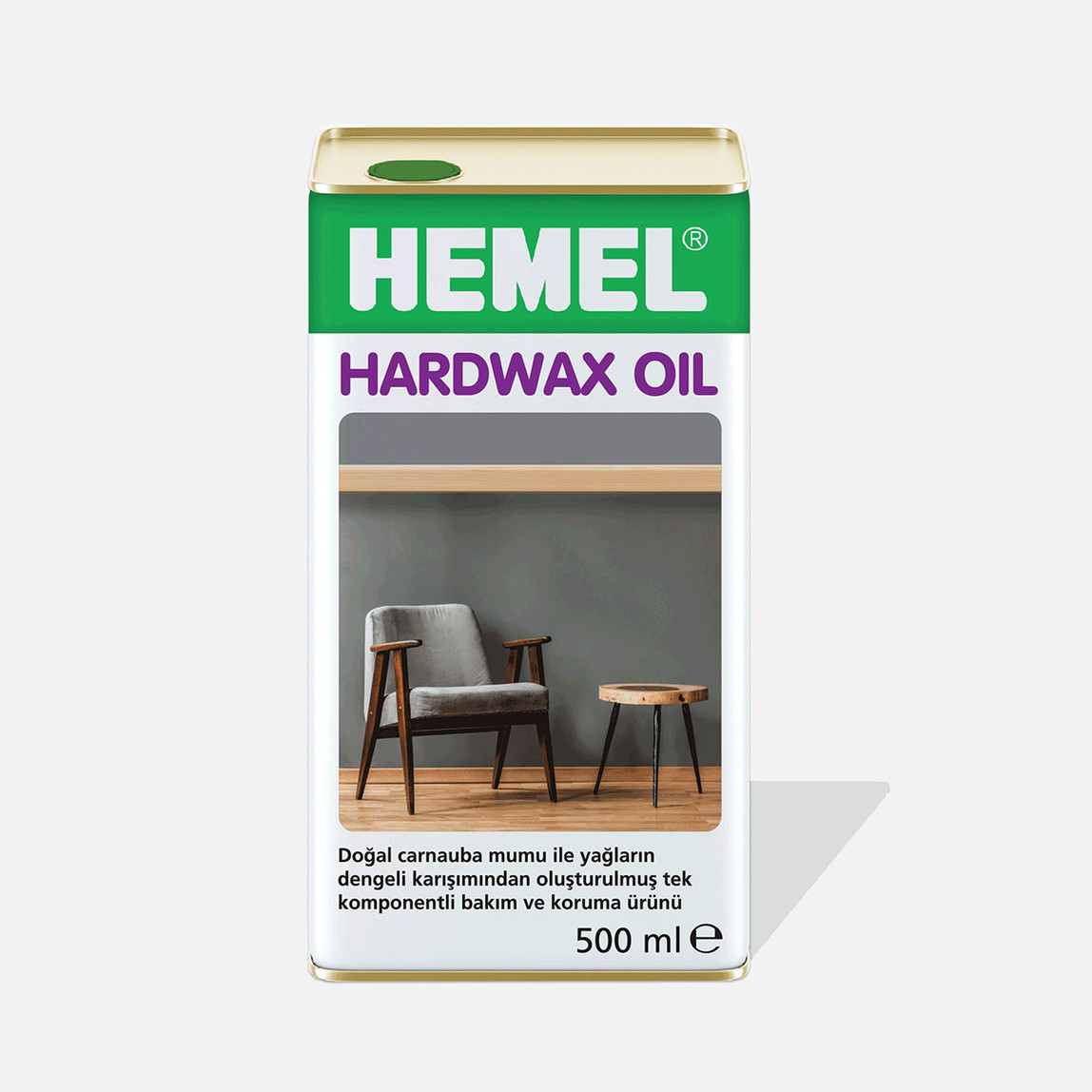    Hemel 500 ML İç Mekan Doğal Yağ Hardwax Oil Dark Oak 