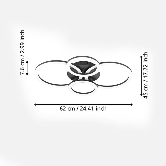 Eglo Parrapos Z Led Plafonyer 61cm