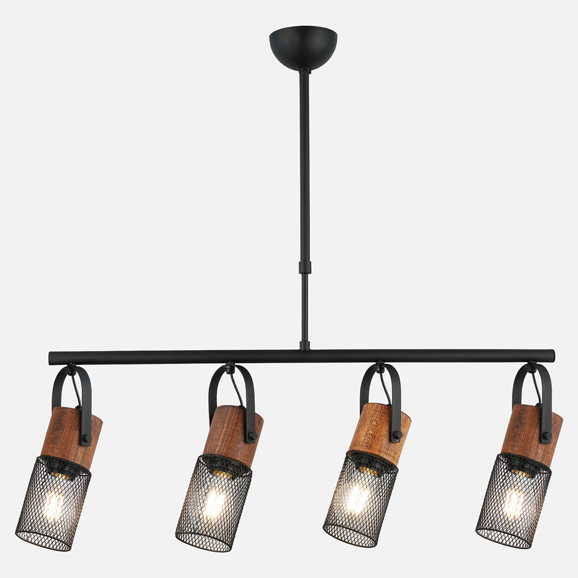    Lucea Lema Siyah Metal 4'lü Sıralı Avize  