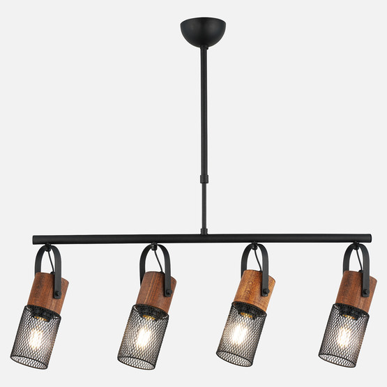 Lucea Lema Siyah Metal 4'lü Sıralı Avize 