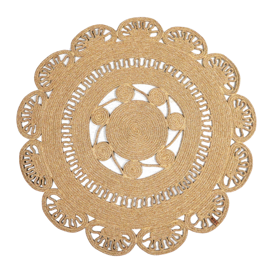    Etc Hande Jüt Halı Bej 120x120 cm 