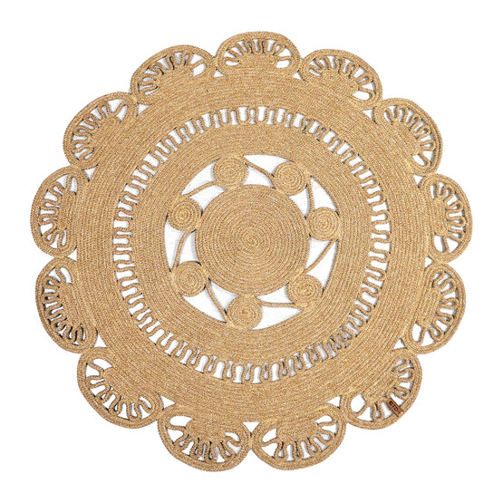 Etc Hande Jüt Halı Bej 120x120 cm