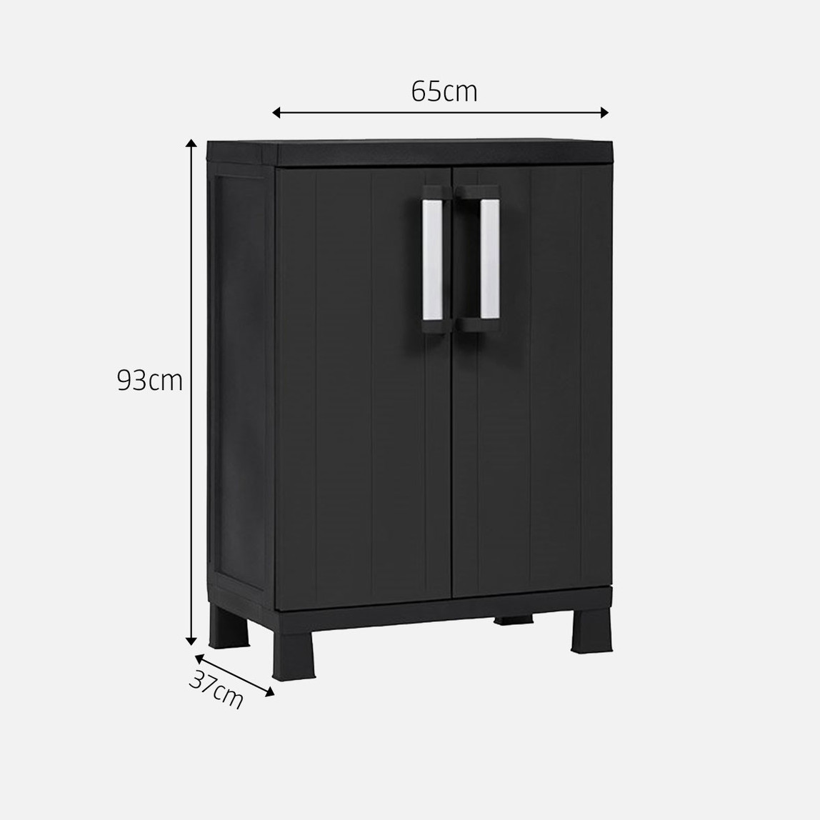    Toomax Garage Midi 2 Raflı Plastik Dolap Siyah 