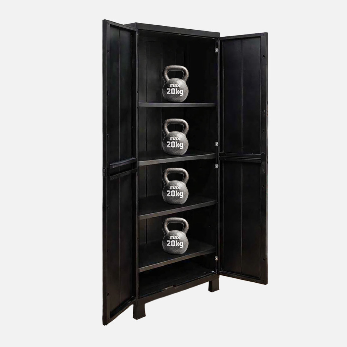    Toomax Garage Midi 3 Raflı Plastik Dolap Siyah 