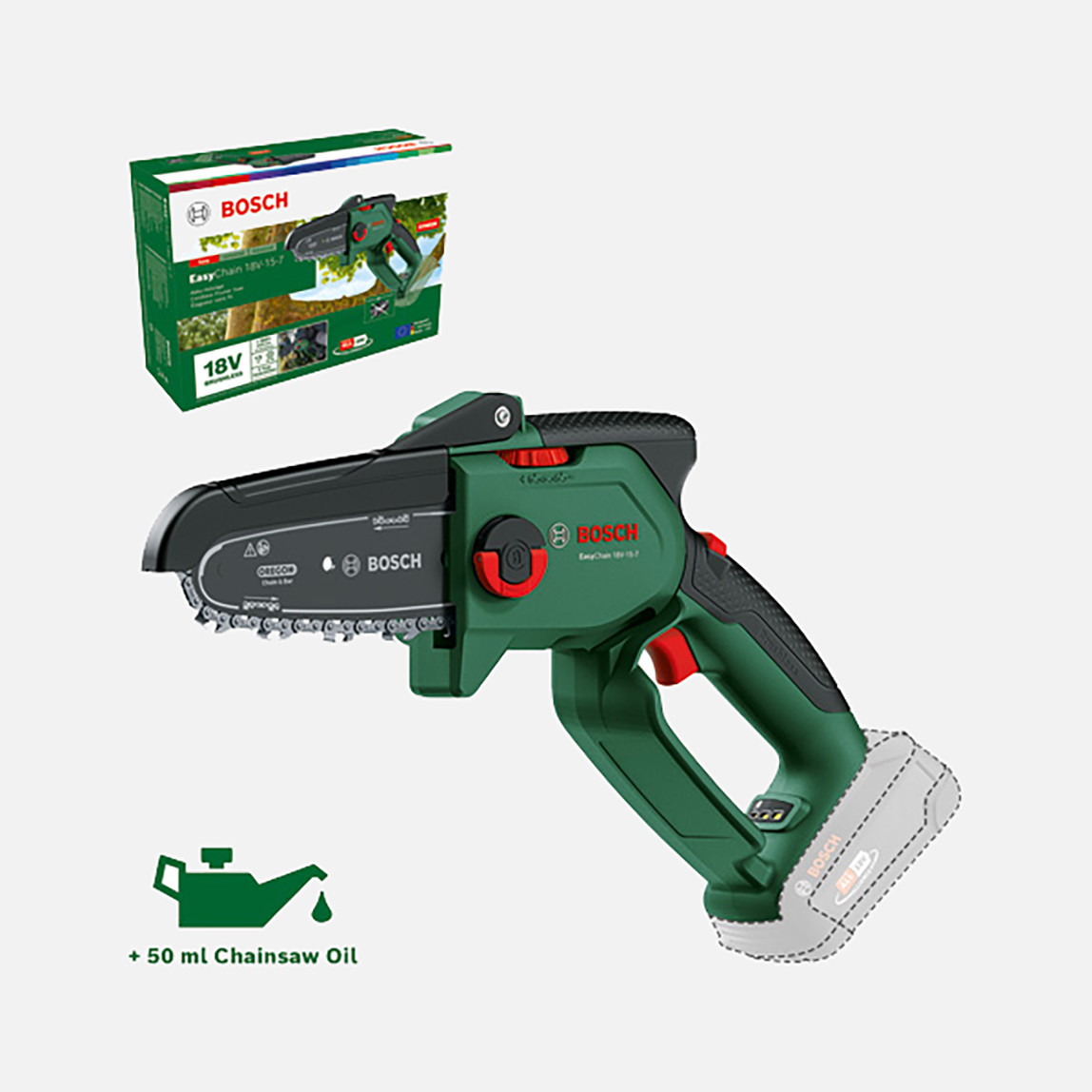    Bosch EasyChain 18V-15-7 Solo Akülü Ağaç Kesme Makinesi (Akü ve Şarj Cihazı Dahil Değildir) 