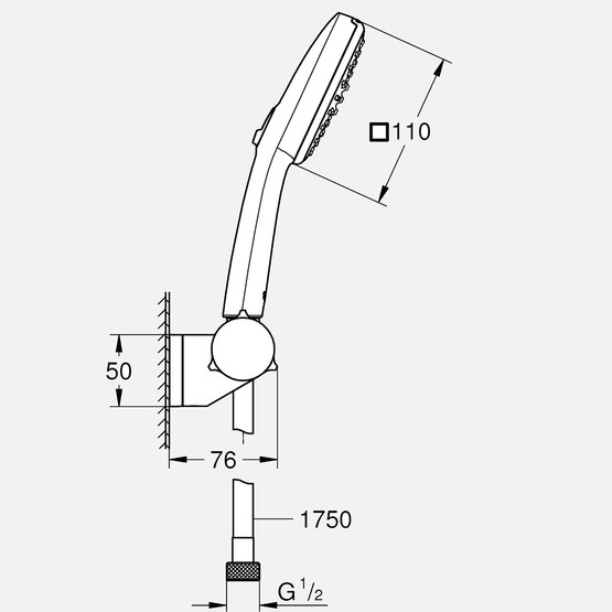 Grohe Vitalio Comfort 110 2 Fonksiyonlu Mafsallı Duş Seti