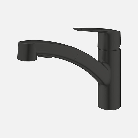 Grohe Start Siyah Spiralli Yatık Borulu Eviye Bataryası