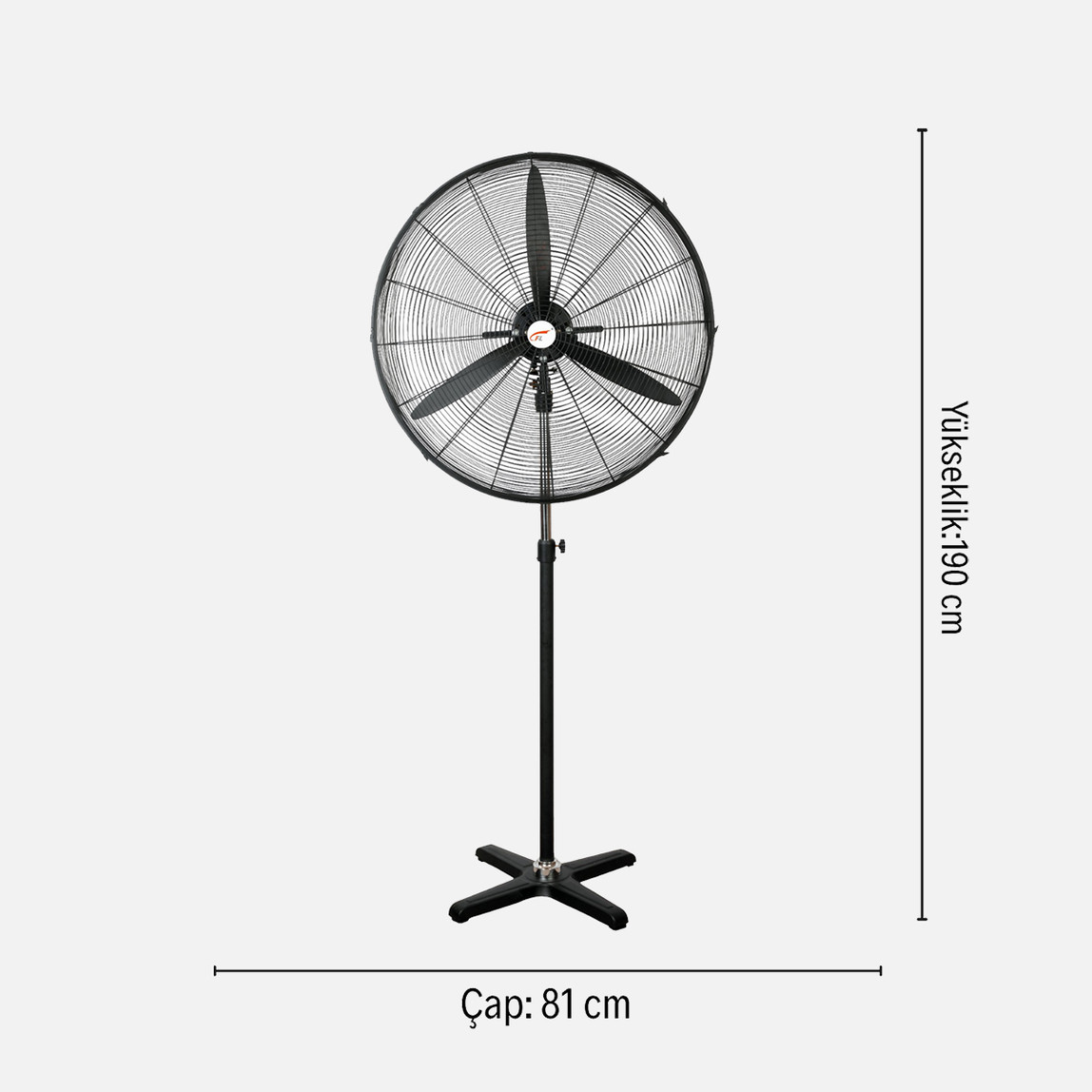    Dlc FL-750-F 240 Watt Sanayi Tipi Ayaklı Vantilatör Siyah 