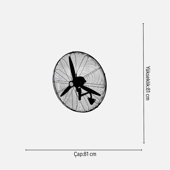 Dlc FLW-750-F 240 Watt Sanayi Tipi Duvar Vantilatörü Siyah