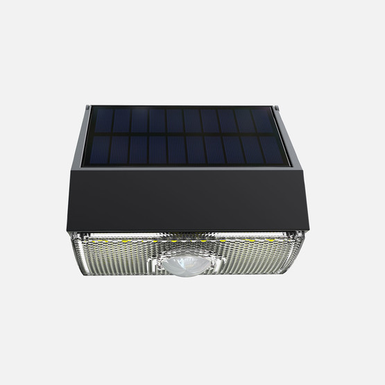 Solar 1000 Lümen Sensörlü Led Aplik Siyah
