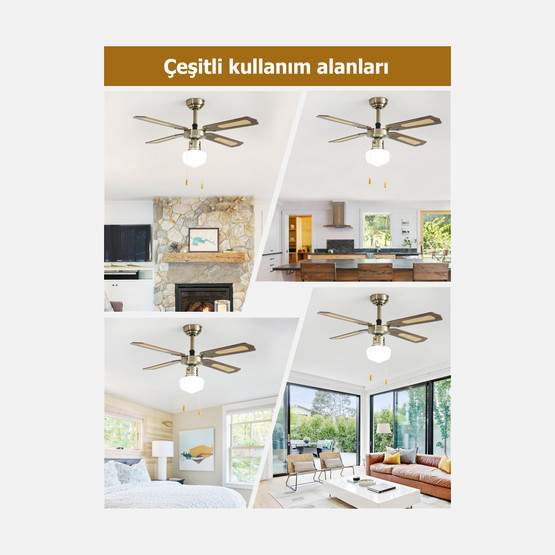 Dlc Poyraz Antik 107 Cm Tavan Vantilatörü