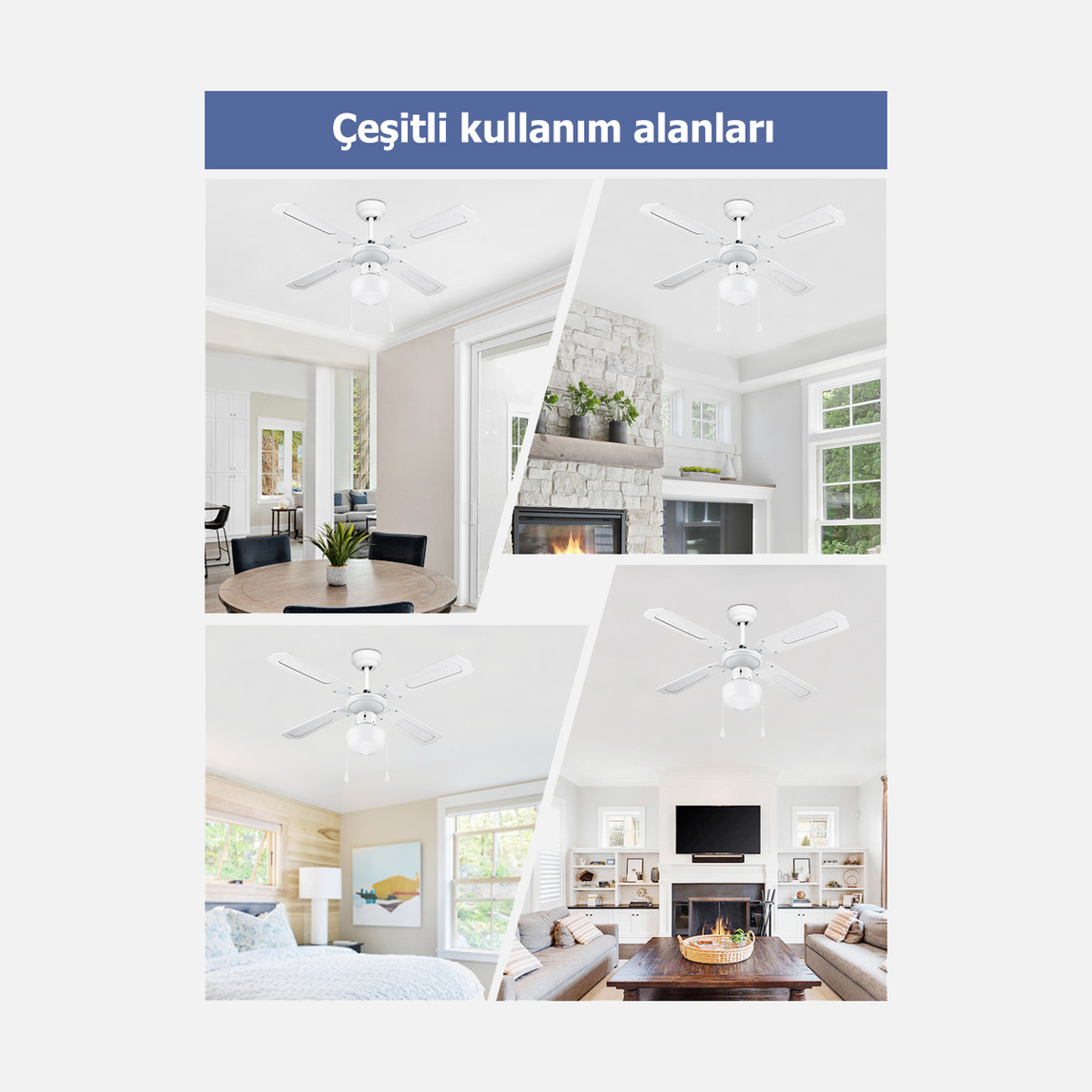    Dlc Poyraz Beyaz 107 Cm Tavan Vantilatörü 