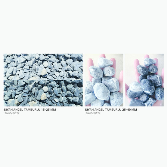 Güzelbahçe 10 Kg Doğal Taş Siyah Angel Tamburlu 15-25 mm