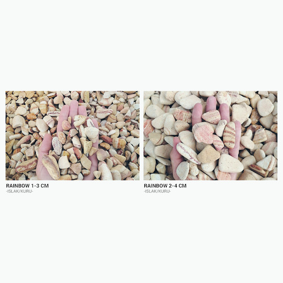 Güzelbahçe 10 Kg Doğal Taş Rainbow Tamburlu 1-3 cm