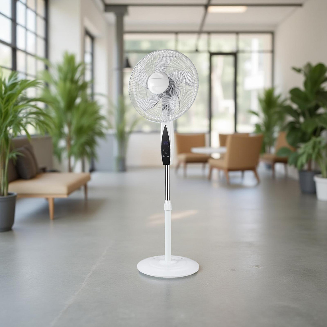    Dlc FS-K45BR 65 Watt Zaman Ayarlı Kumandalı Ayaklı Vantilatör Beyaz 