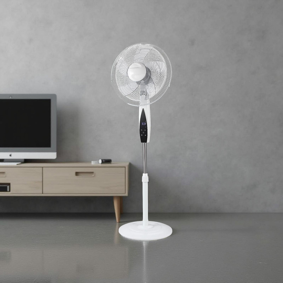    Dlc FS-K45BR 65 Watt Zaman Ayarlı Kumandalı Ayaklı Vantilatör Beyaz 