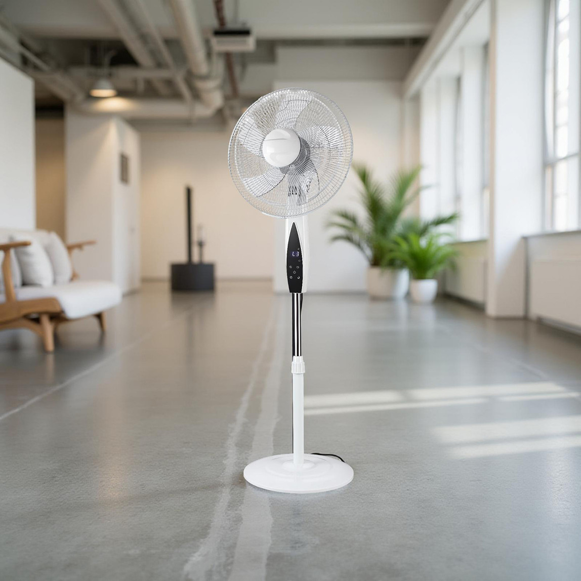    Dlc FS-K40BR Ayaklı Zaman Ayarlı Uzaktan Kumandalı Vantilatör 50 Watt Beyaz 