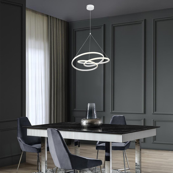 Verdon Beyaz Alüminyum Tekli Sarkıt Led Avize