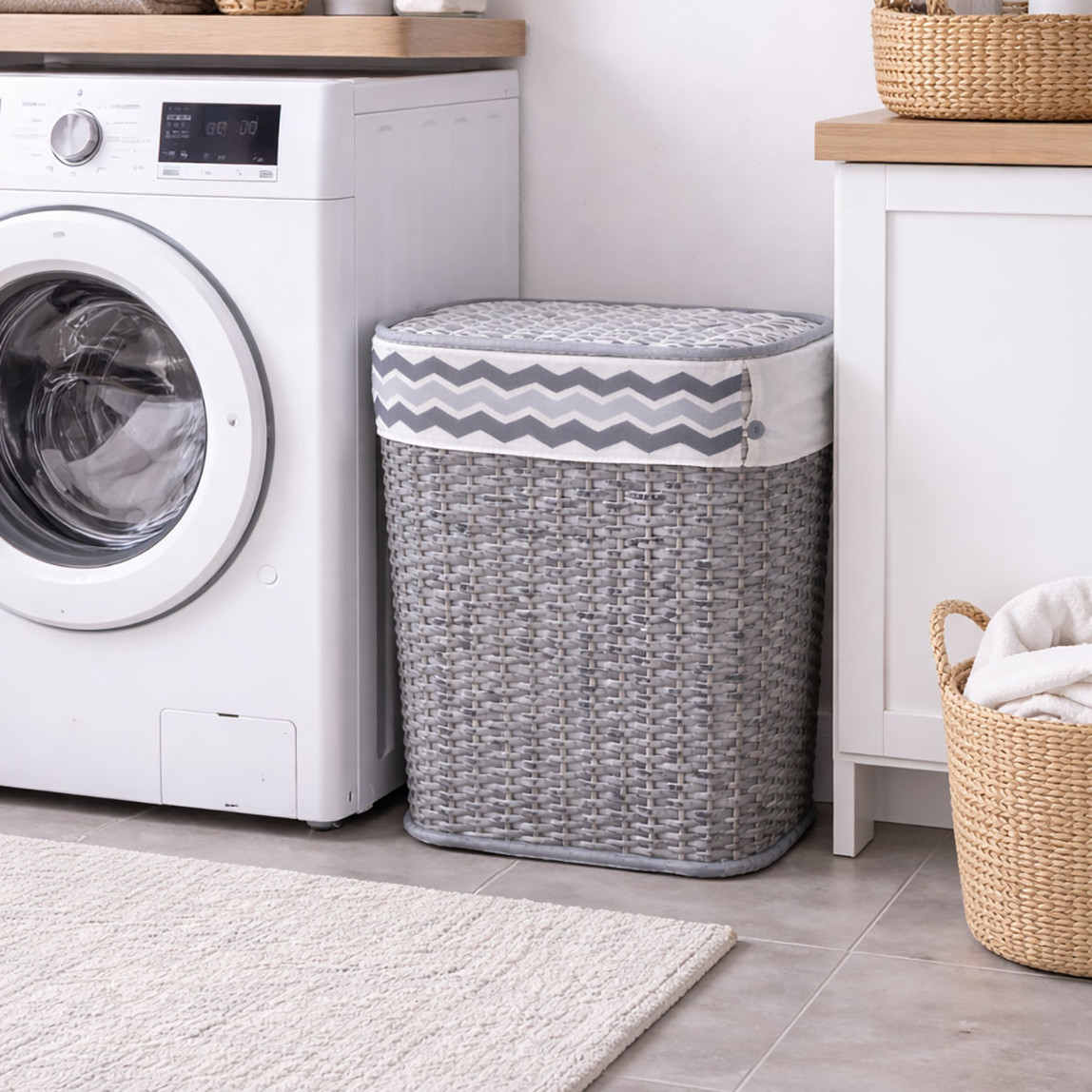    Soft Hasır Sepet Gri 53 cm 